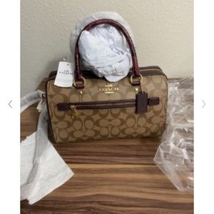 Rowan Satchel w/ snake embossed handle and strap